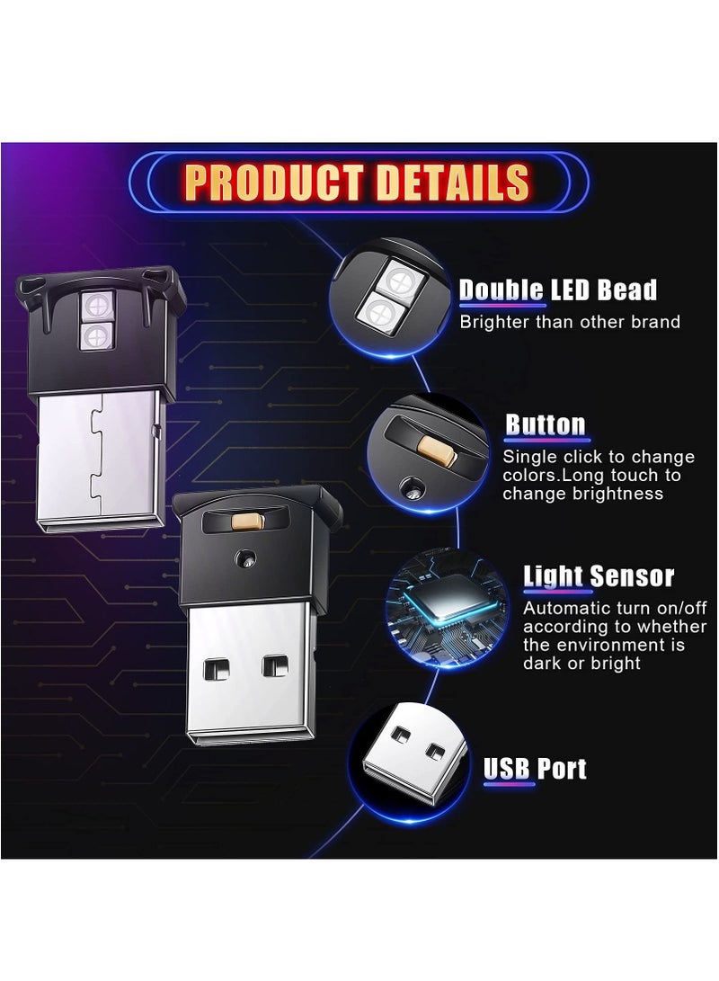 كابتن تيك ضوء محيطي USB ، إضاءة ليلية زخرفية متعددة الوظائف ذات إضاءة عالية منخفضة الطاقة RGB ، إضاءة ليلية قابلة للتعديل ، 8 ألوان إضاءة محيطية LED مناسبة للكمبيوتر لوحة مفاتيح السيارة والمكتب المنزلي (4 قطع) - Image 4