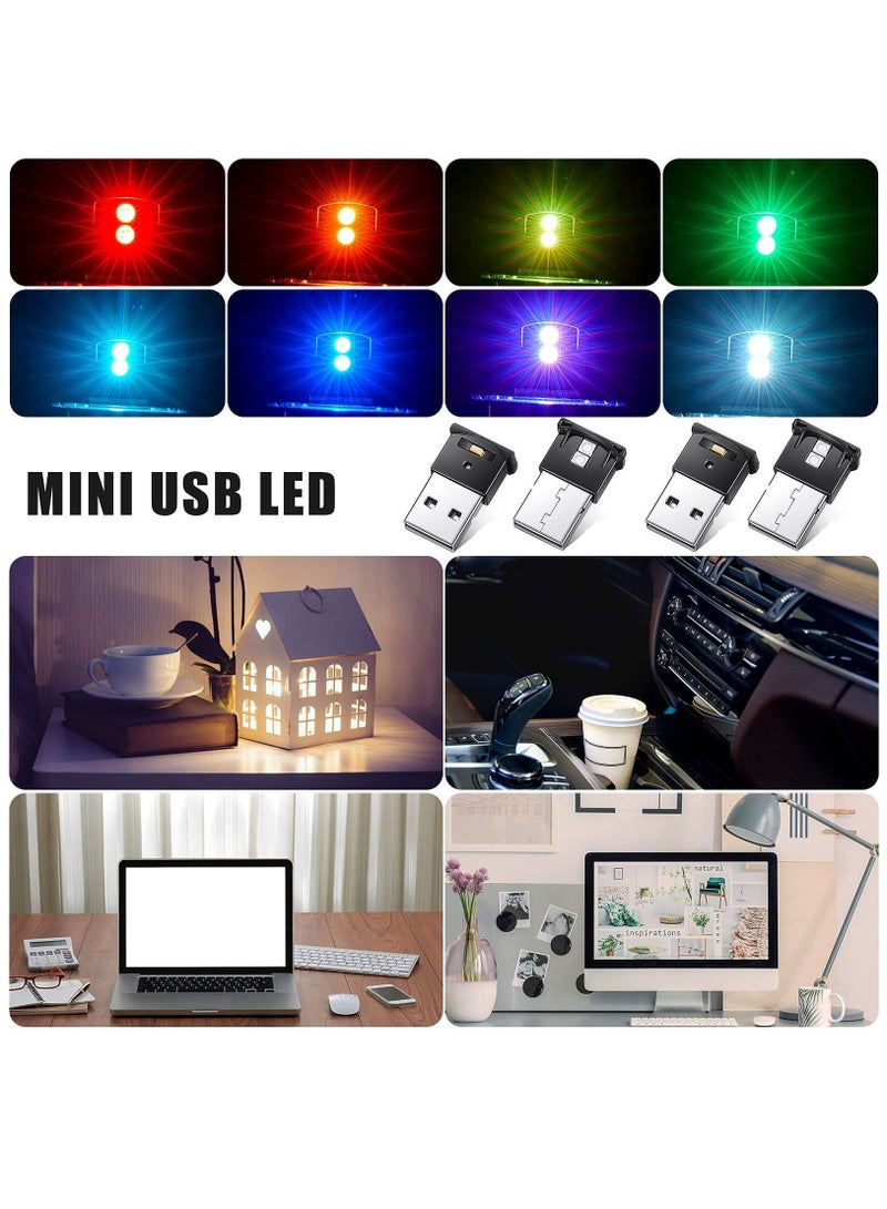 كابتن تيك ضوء محيطي USB ، إضاءة ليلية زخرفية متعددة الوظائف ذات إضاءة عالية منخفضة الطاقة RGB ، إضاءة ليلية قابلة للتعديل ، 8 ألوان إضاءة محيطية LED مناسبة للكمبيوتر لوحة مفاتيح السيارة والمكتب المنزلي (4 قطع) - Image 2