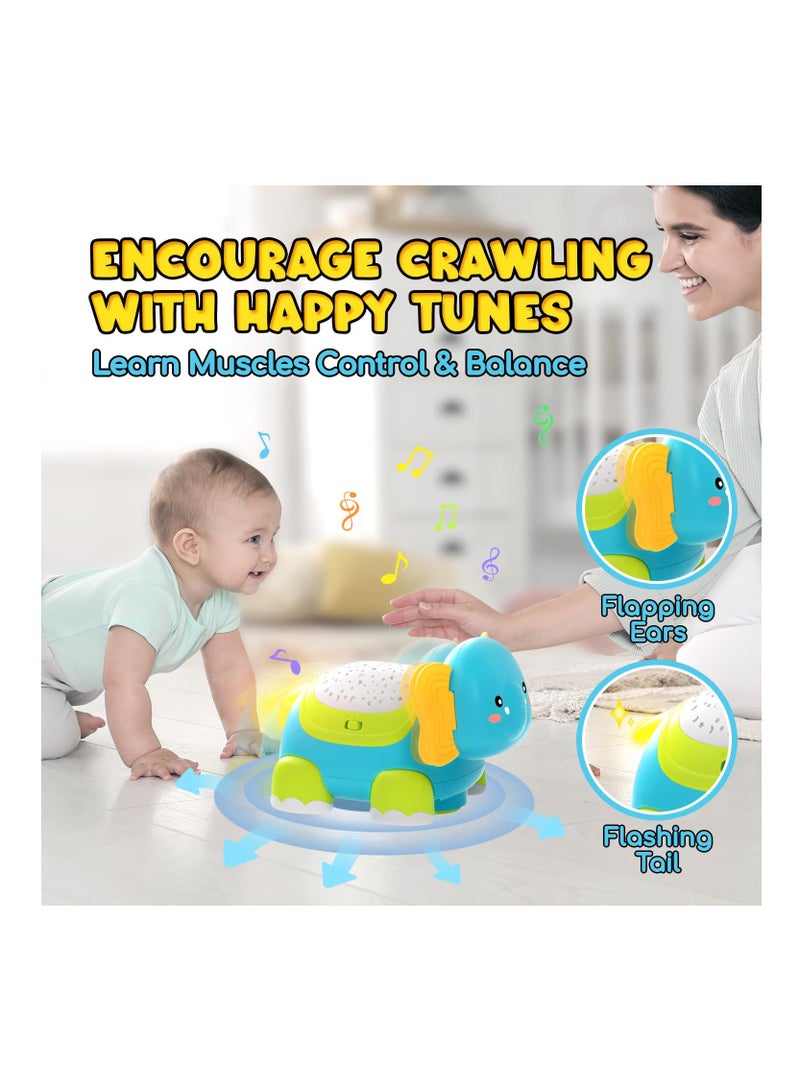 Excefore Crawling Musical Elephant Toys for 0-12 Months, Baby Toys 6 Months Plus, Toddler Sound Toys with Projector Light, Learning Gifs Toys for Boys Girls 1 Year Old - Image 3