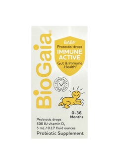 BioGaia BioGaia, Protectis Baby, Immune Active Probiotic Drops, 0-36 Months, 0.17 fl oz (5 ml)  - Image 1