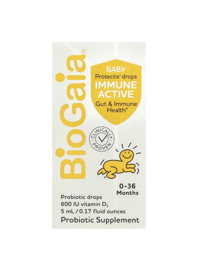 BioGaia BioGaia, Protectis Baby, Immune Active Probiotic Drops, 0-36 Months, 0.17 fl oz (5 ml) - Image 1