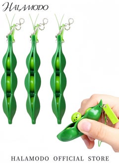 HALAMODO 3PCS Snapperz Rainbow Fidget Toy Edamame Keychain Fidget Toys Simpl Dimpl Toy Set Squeeze Sensory Party Popper Noise Maker for Stress Relief  - Image 5