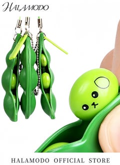 HALAMODO 3PCS Snapperz Rainbow Fidget Toy Edamame Keychain Fidget Toys Simpl Dimpl Toy Set Squeeze Sensory Party Popper Noise Maker for Stress Relief  - Image 4