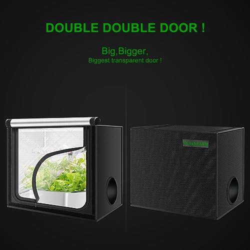 MELONFARM 24"x16"x20" Grow Tent, Double Transparent Viewing Door Indoor Grow Tent, Growing Tent with High Reflective Mylar & Floor Tray, Plant Tent for Indoor Hydroponics Growing - Image 3