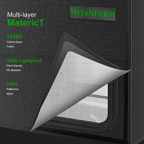 MELONFARM 24"x16"x20" Grow Tent, Double Transparent Viewing Door Indoor Grow Tent, Growing Tent with High Reflective Mylar & Floor Tray, Plant Tent for Indoor Hydroponics Growing - Image 4