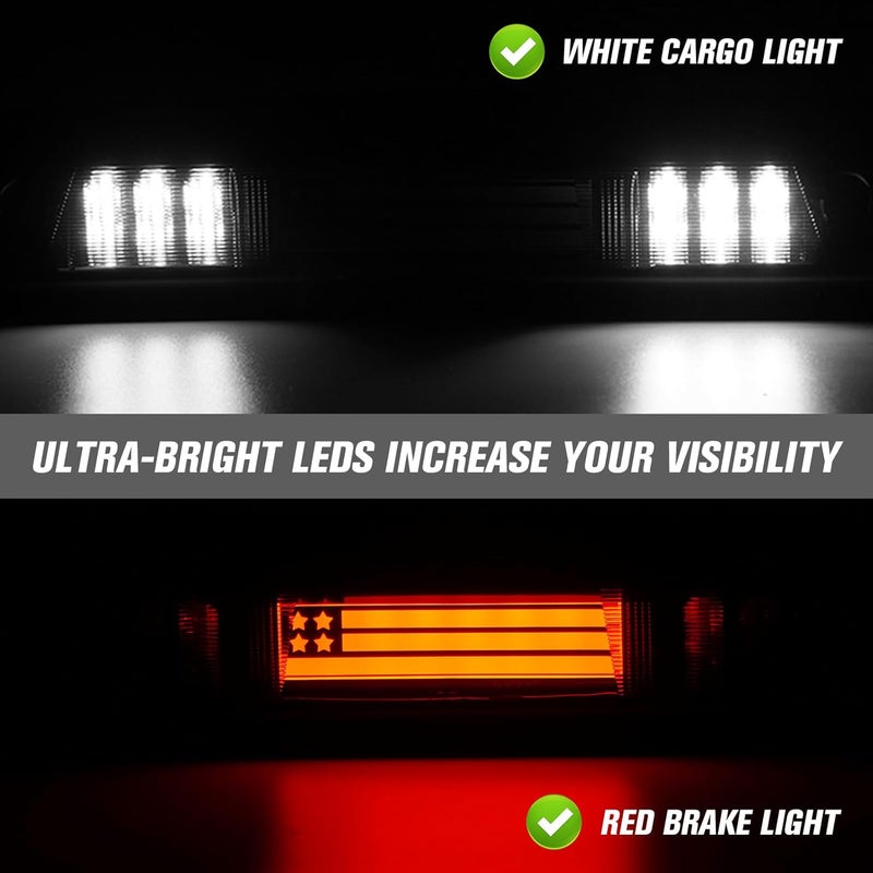 Bomusou 3rd Brake Light Fit for Ford F150 2009-2014 LED High Mount Stop Cargo Light Lamp, (Not Fit for Harley Davidson & SVT Raptor that has Hill Decent Control), Chrome Housing Smoke Lens - Image 4