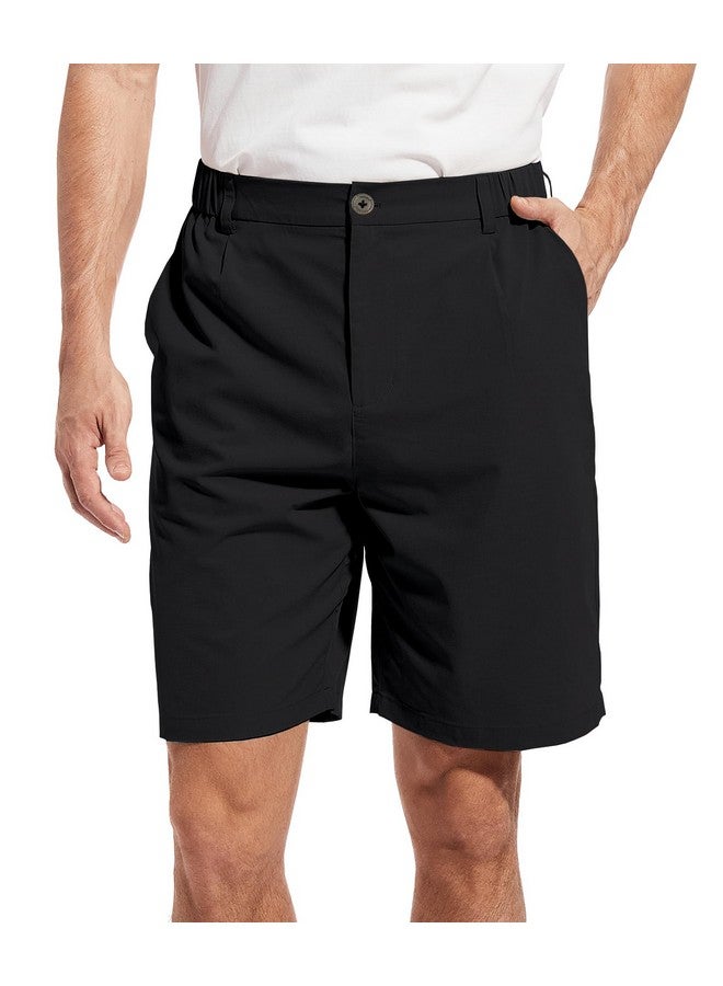 Boyzn Men'S 9" Inseam Golf Outdoor Flat Front Shorts Casual Work Dress Shorts Quick Dry Athletic Shorts With 5 Pockets Black36  - Image 1