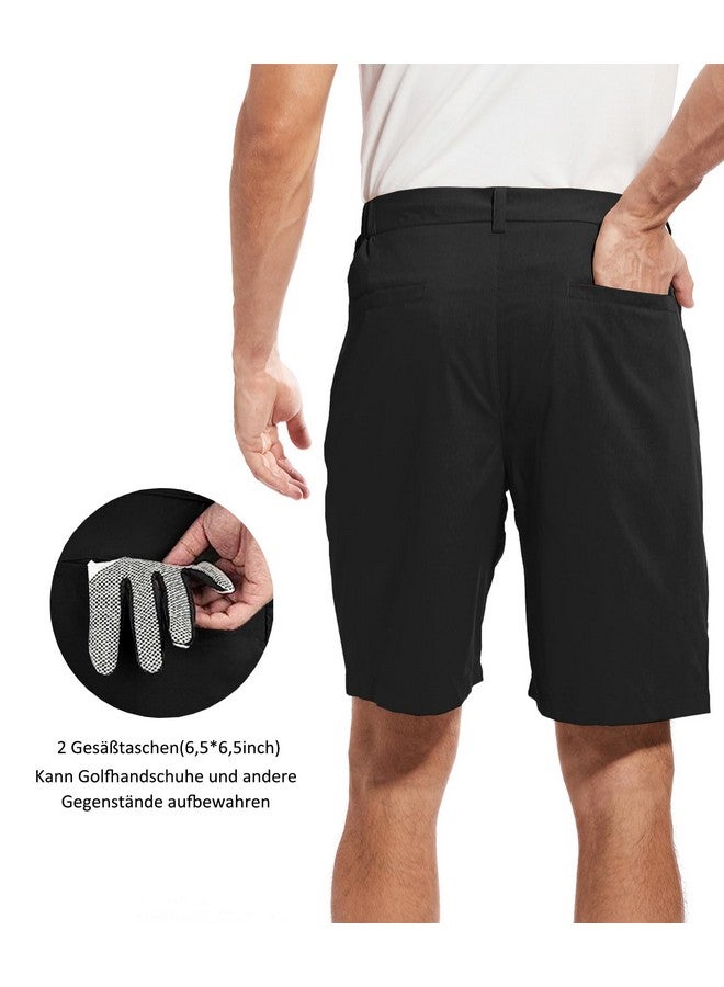 Boyzn Men'S 9" Inseam Golf Outdoor Flat Front Shorts Casual Work Dress Shorts Quick Dry Athletic Shorts With 5 Pockets Black36  - Image 3