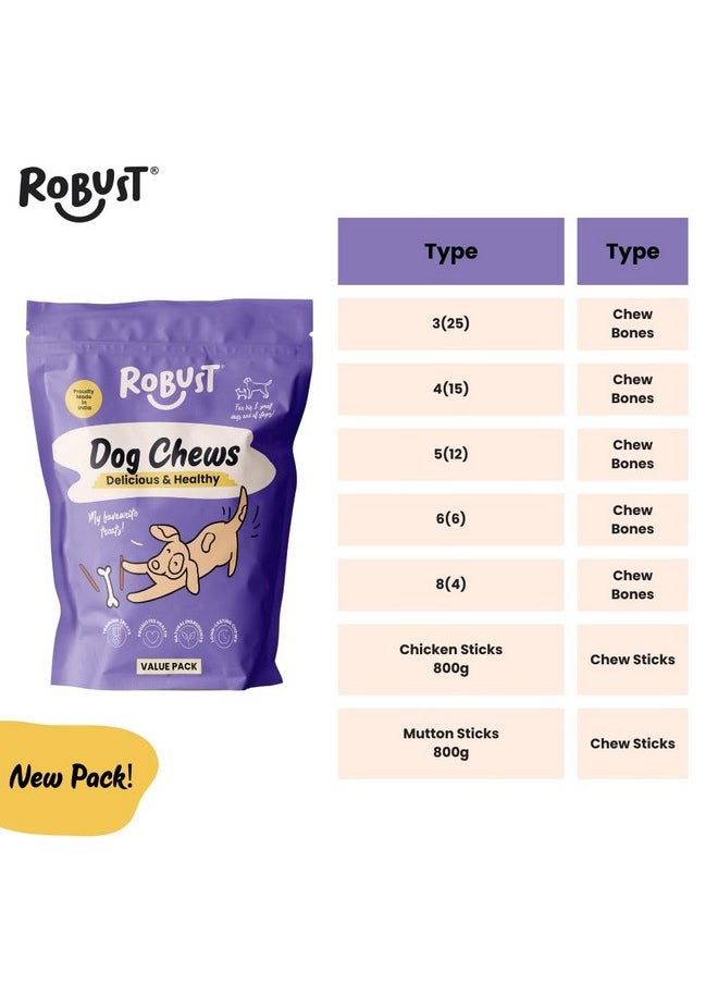 ROBUST Long Lasting All-Natural Dog Chew Bones - 5 Inches (12Units) | Premium Compressed Rawhide Chews For Small, Medium & Large Dogs | Healthy & Digestible Rawhide Bones To Improve Oral Health  - Image 4