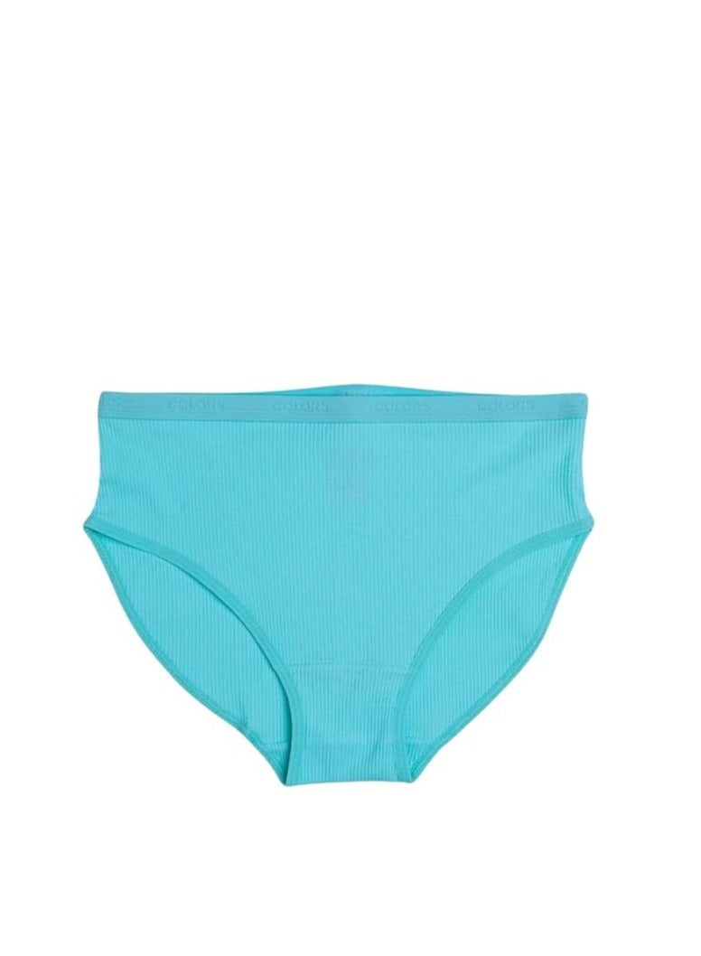 COLORS Cotton bikini panties for women with ribbed design - pack of 4 pieces - multi-colored - Image 2