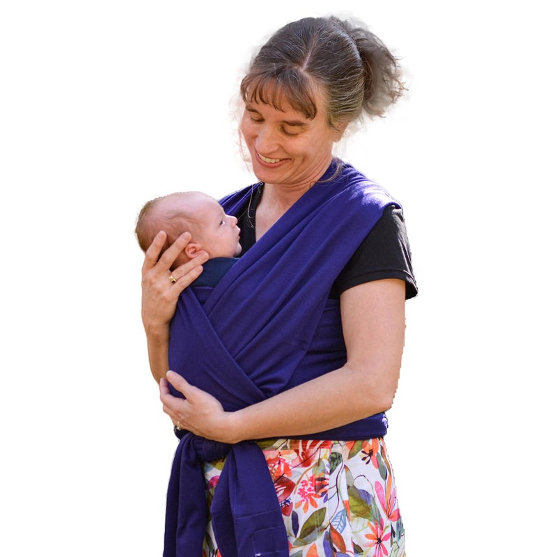 Simply Essential Solutions Baby Wrap Carrier Soft, Stretchy, Cotton Baby Wrap, Baby Sling, Nursing Cover Up for use with Newborn-Toddler: Evenly distributes Weight for More Comfortable Carrying (Violet) - Image 1