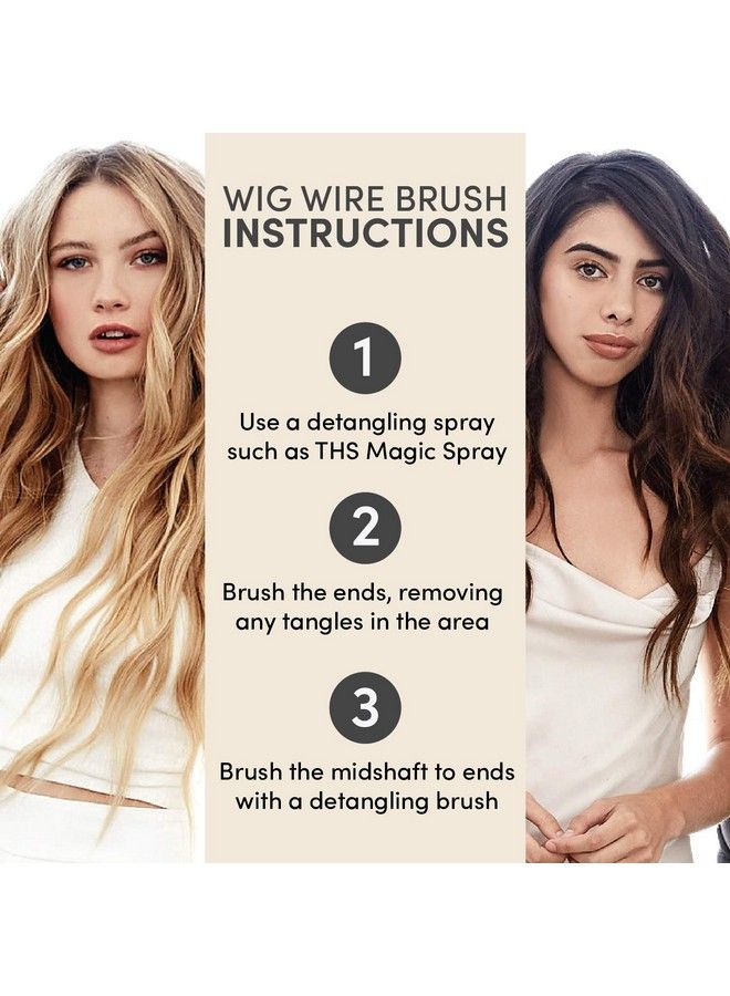 The Hair Shop Wig Wire Brush By The Hair Shop Salon Professional Grade Ergonomic Travel Size Small & Safe Detangler Tool For 100% Remy Human & Synthetic Hair Extensions Wigs & Doll Hair For Kids Men & Women - Image 3