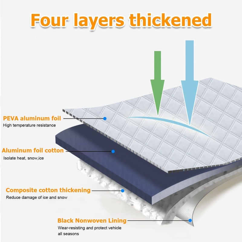 JNNJ Car Windshield Cover - Frost Protection for Winter and Sunshade Reflective Cover - Image 5
