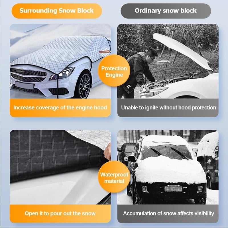 JNNJ Car Windshield Cover - Frost Protection for Winter and Sunshade Reflective Cover - Image 3