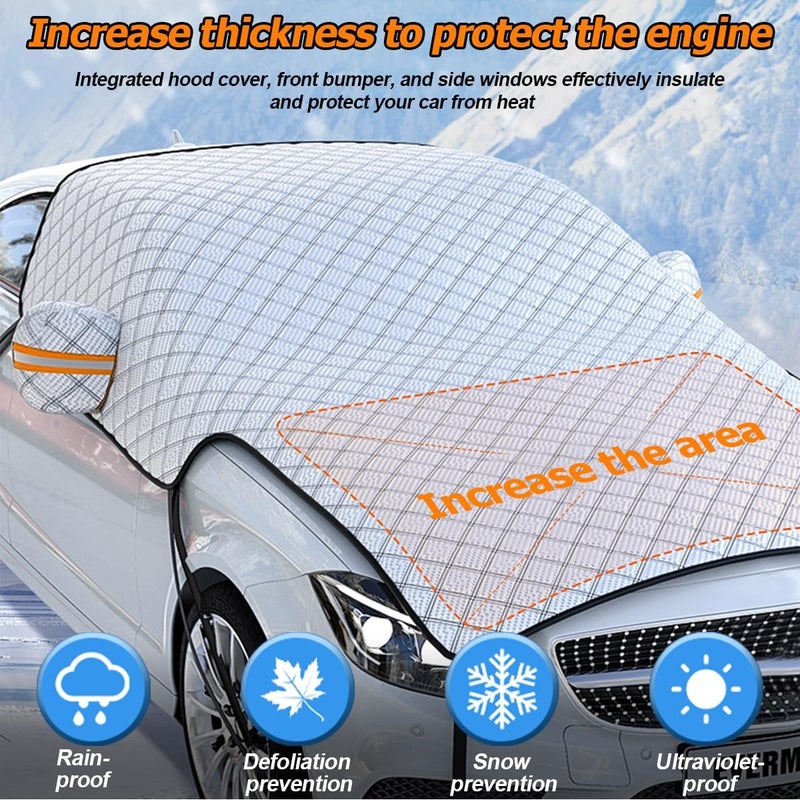 JNNJ Car Windshield Cover - Frost Protection for Winter and Sunshade Reflective Cover - Image 4