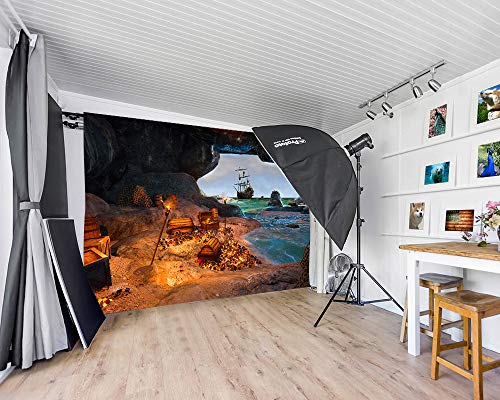 LYLYCTY 7x5ft Treasure Chest Background Pirate Ship Jewellery Photography Backdrop Nautical Marine Summer Holiday Boy Children Girl Kid Artistic Portrait Photo Studio Props Wallpape LYLS1073 - Image 3