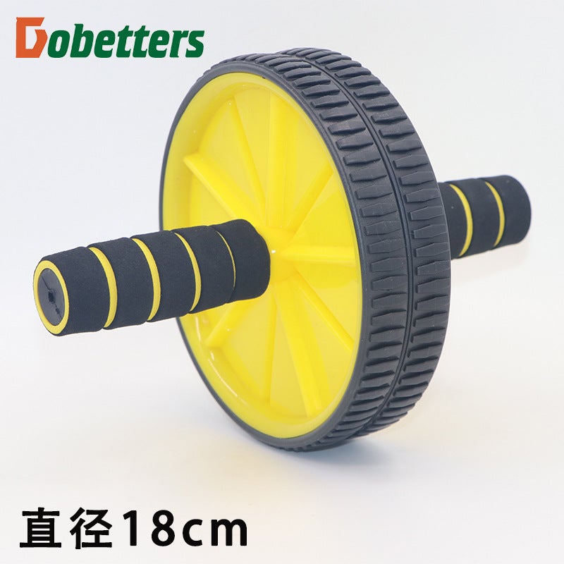 Generic Anti-slip pattern function abdominal wheel double wheel abdominal muscle wheel silent abdominal wheel abdominal wheel fitness equipment wholesale Yellow 18cm double wheel abdominal wheel
