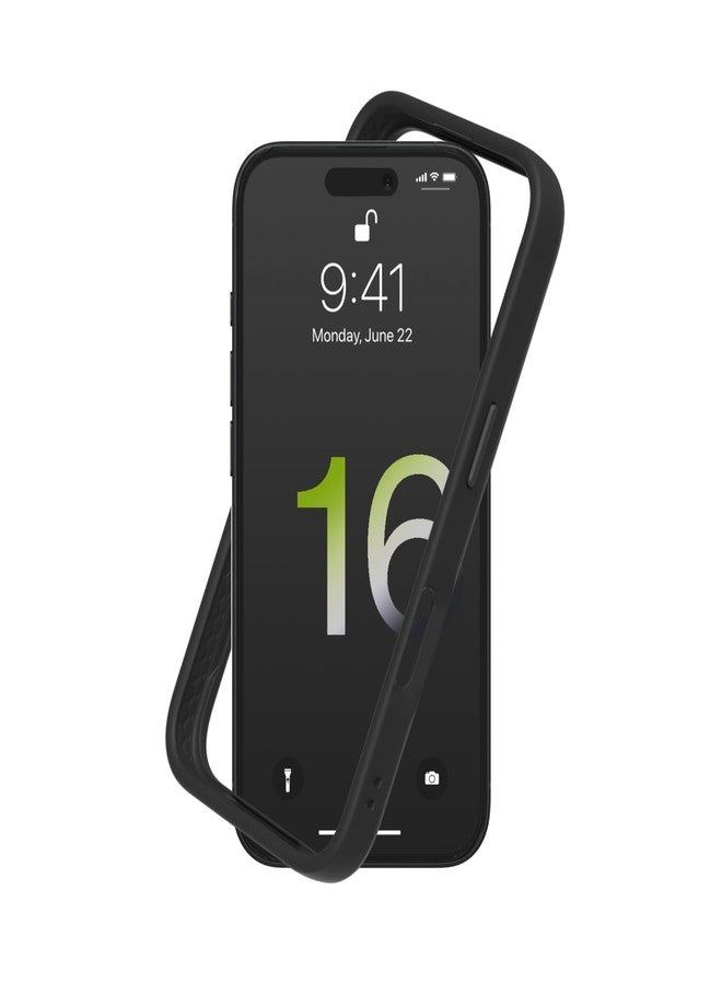 RHINOSHIELD Bumper Case Compatible with [iPhone 16 Plus] | CrashGuard - Shock Absorbent Slim Design Protective Cover 3.5M / 11ft Drop Protection - Black - Image 1