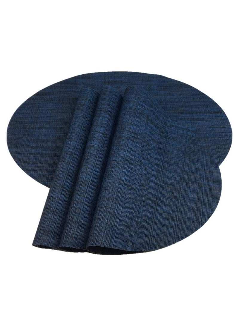 آنا 4 قطع حصيرة طعام دائرية من PVC بمحاكاة 35 سم - مقاومة للتسرب والسخونة وسهلة التنظيف، مناسبة للتجمعات العائلية والوجبات الخارجية. - Image 1