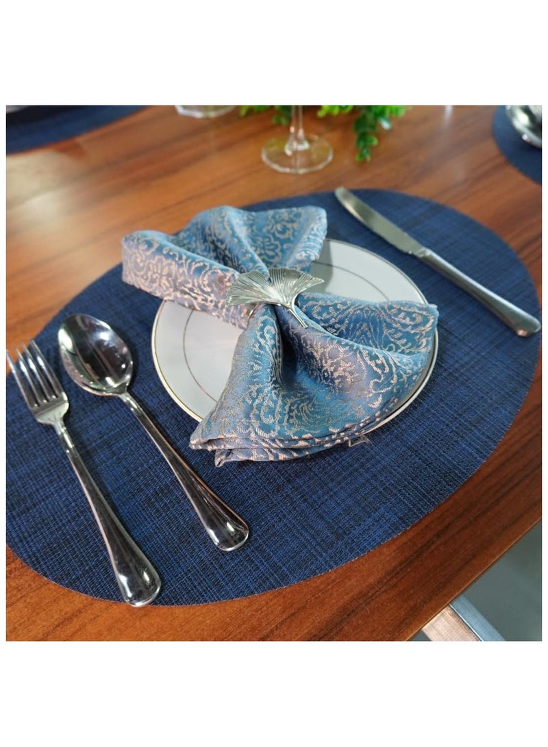 آنا 4 قطع حصيرة طعام دائرية من PVC بمحاكاة 35 سم - مقاومة للتسرب والسخونة وسهلة التنظيف، مناسبة للتجمعات العائلية والوجبات الخارجية. - Image 5