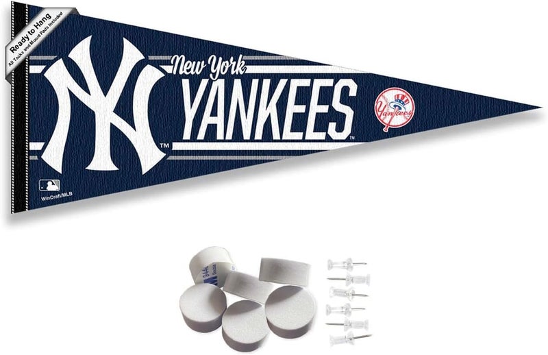 WinCraft NY Yankees Pennant Banner and Wall Tack Pads - Image 1