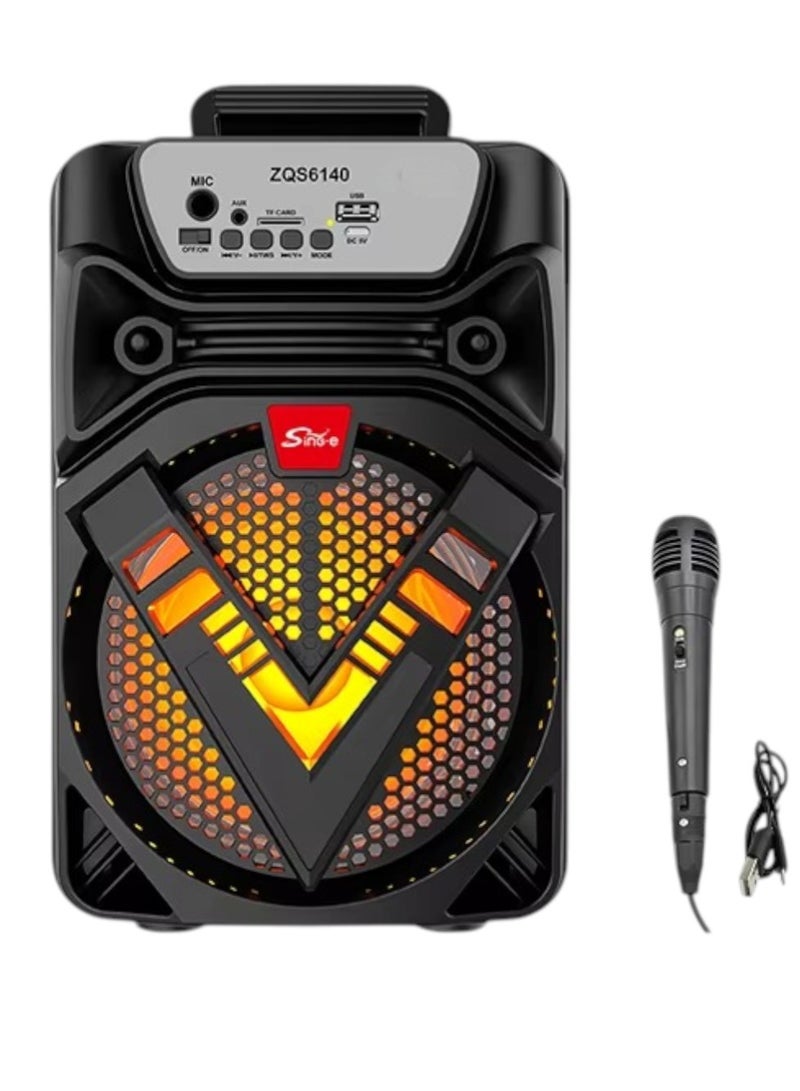 سينجي مكبر صوت لاسلكي محمول مقاس 6.5 بوصة ZQS6140 مع ميكروفون أسود - Image 1