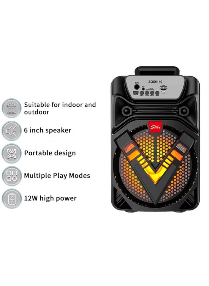 سينجي مكبر صوت لاسلكي محمول مقاس 6.5 بوصة ZQS6140 مع ميكروفون أسود - Image 3