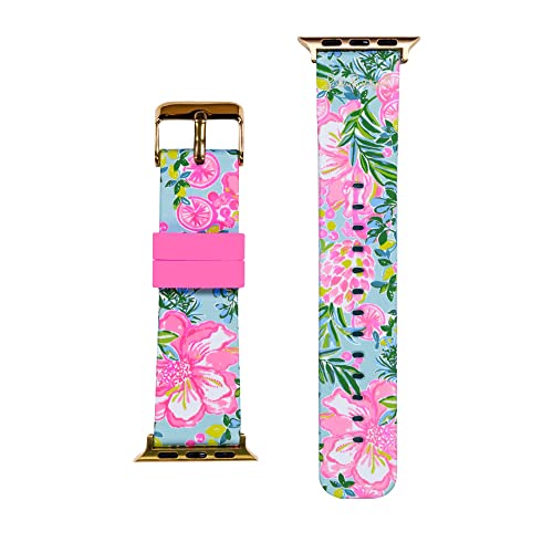 Lilly Pulitzer Silicone Watch Band Sized to Fit 38mm & 40mm Smartwatches, Compatible with Apple Watch Series 1-6 and SE, Fruity Flamingo - Image 2