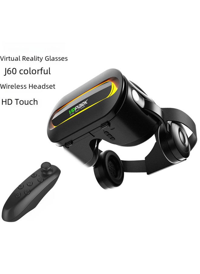 Generic Wireless VR Headset Box VRPARK J60 High Definition Smart Glasses One Piece Machine Popular Entertainment Social Plastic Glasses-Color:J60 White X3 Handle  - Image 5