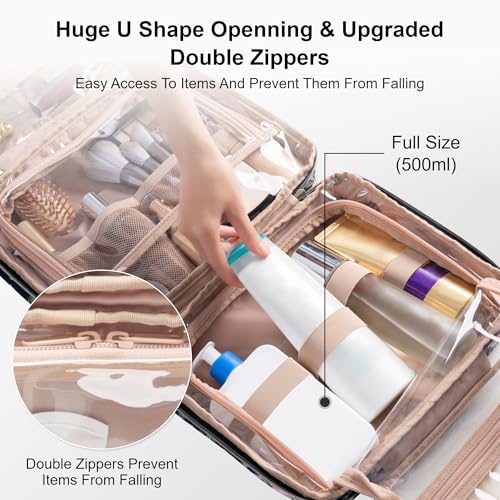 Everfun Hanging Travel Toiletry Bag for Women Traveling With Leakproof Compartment Makeup Cosmetic Organizer Dopp Kit Travel Accessories Essentials Must Have - Image 5