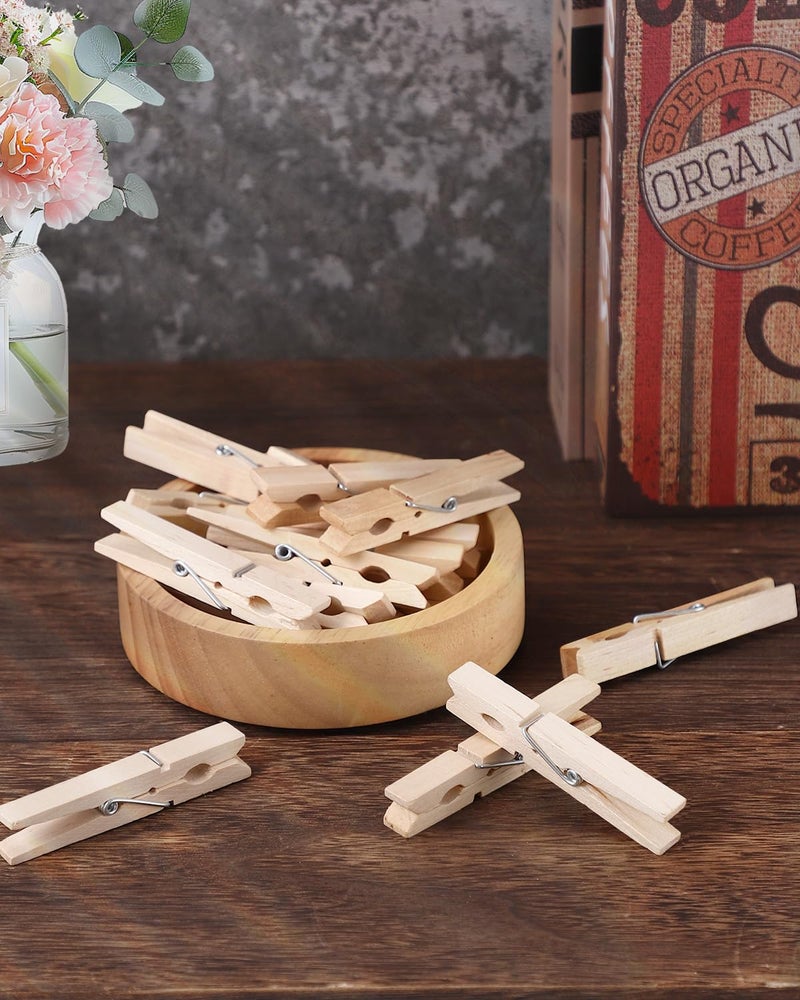 DUIJINYU 100 Pack Wooden Clothespins 2.9 Inch, Heavy-Duty Wood Rust-Resistant Clothes Pins, Solid Birch Clips for Laundry, Photo Wall Displays, Craft Projects & Classroom Decoration - Image 4