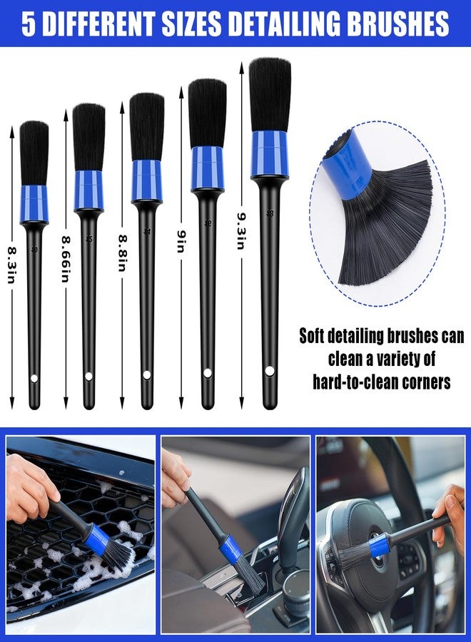 AUTODECO Windshield Cleaner Tool, 17Pcs Car Interior Detailing Kit, Detailing Brush, Towels, Duster, Car Cleaning Kit Interior for RVs, Truck, Trailer (Blue) - Image 4
