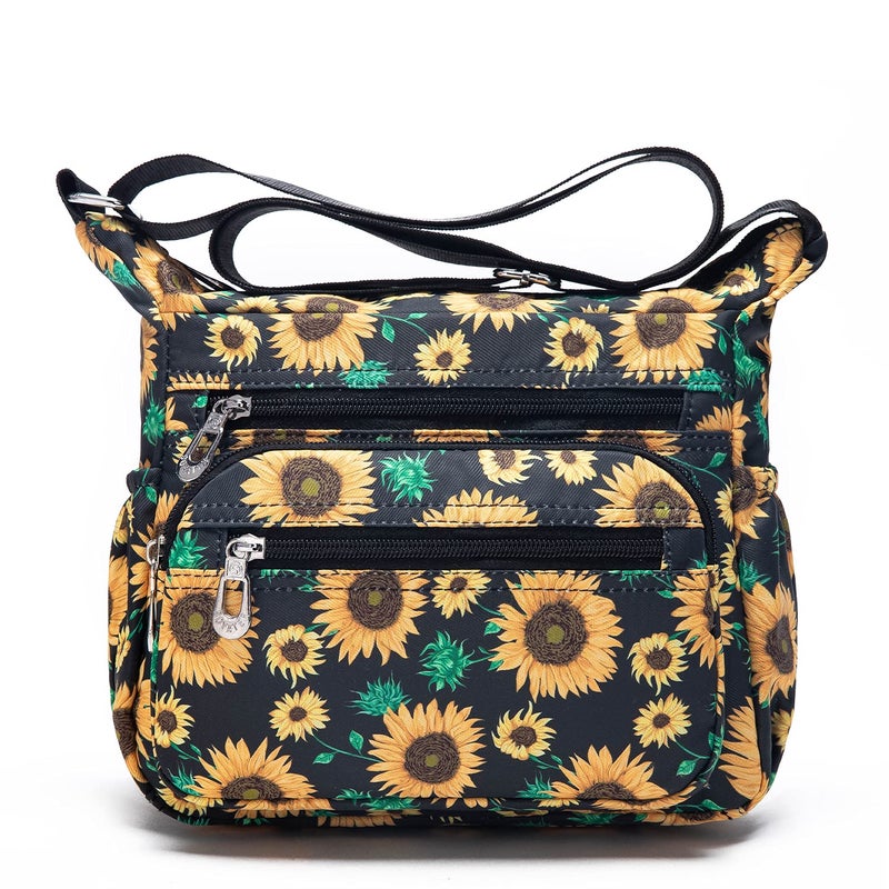 Pealwel Women Shoulder Handbag Roomy Multiple Pockets Bag Ladies Crossbody Purse Tote Top Handle Satchel(Floral) - Image 1