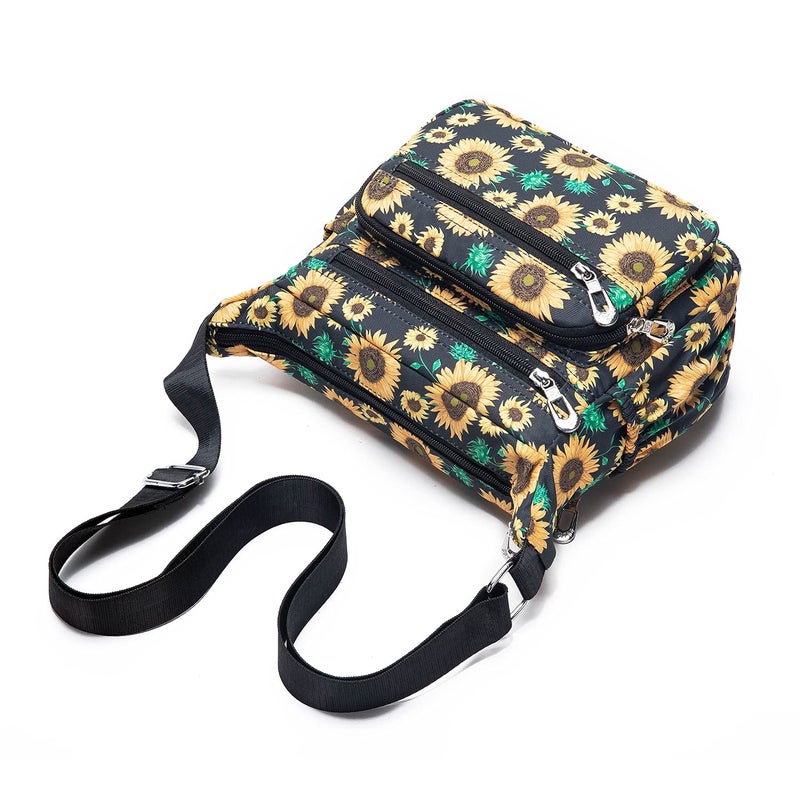 Pealwel Women Shoulder Handbag Roomy Multiple Pockets Bag Ladies Crossbody Purse Tote Top Handle Satchel(Floral) - Image 3
