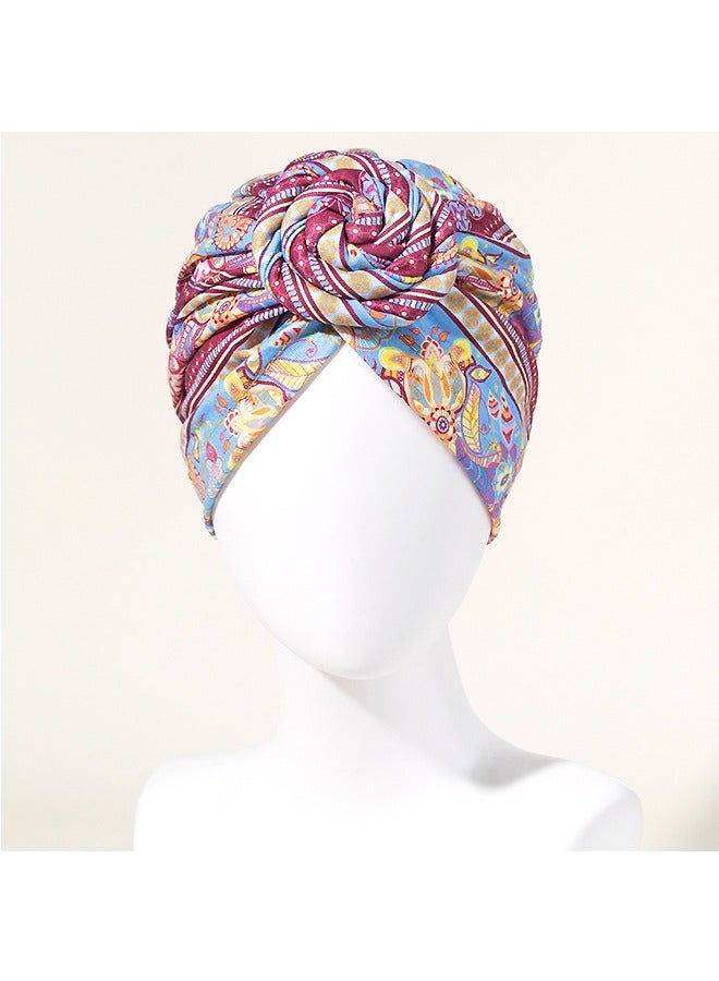 Captaintech Bohemia Oversized Sleep Cap, Non slip Turban Hat Shower Caps, Curly Hair Wraps Sleep Bonnet for All Length Thick Curly Hair (Colorful) - Image 2