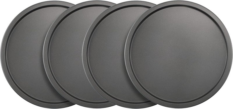 GoodCook Set of 4 Nonstick Steel 10" Personal Pizza Pans Set, Gray - Image 1