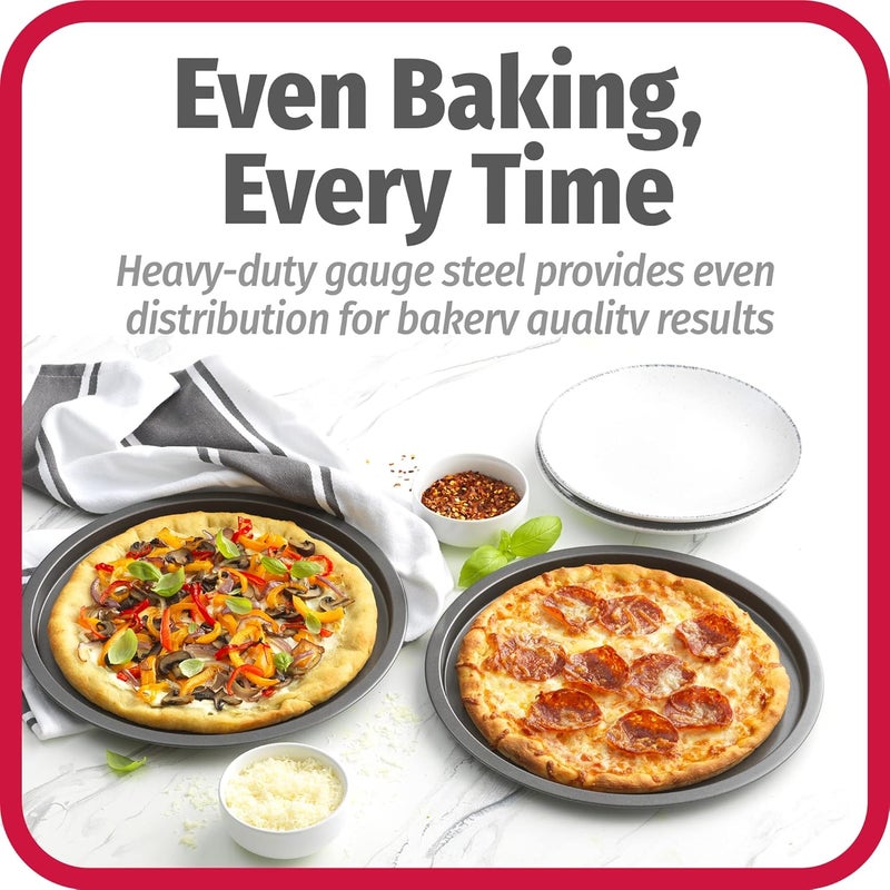 GoodCook Set of 4 Nonstick Steel 10" Personal Pizza Pans Set, Gray - Image 4