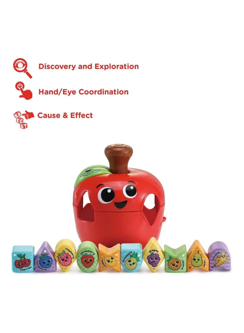 VTech Baby لعبة فرز ممتعة على شكل تفاح للأطفال من 12-36 شهرًا، مجموعة مكونة من 11 قطعة من أشكال كلاسيكية فريدة، بلاستيك صديق للبيئة - Image 3