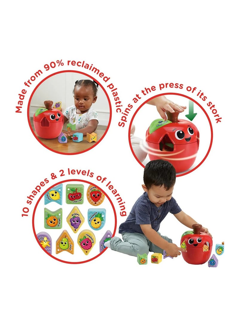 VTech Baby لعبة فرز ممتعة على شكل تفاح للأطفال من 12-36 شهرًا، مجموعة مكونة من 11 قطعة من أشكال كلاسيكية فريدة، بلاستيك صديق للبيئة - Image 2