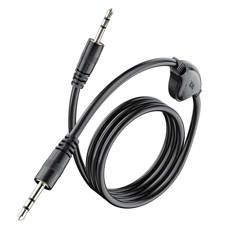 PChero 3.5mm Aux Cable with Volume Control, 4ft/1.2M TRS Auxiliary Audio Cable Male to Male Cord for Headphone Smartphone Car Home Stereos Speaker - Image 1