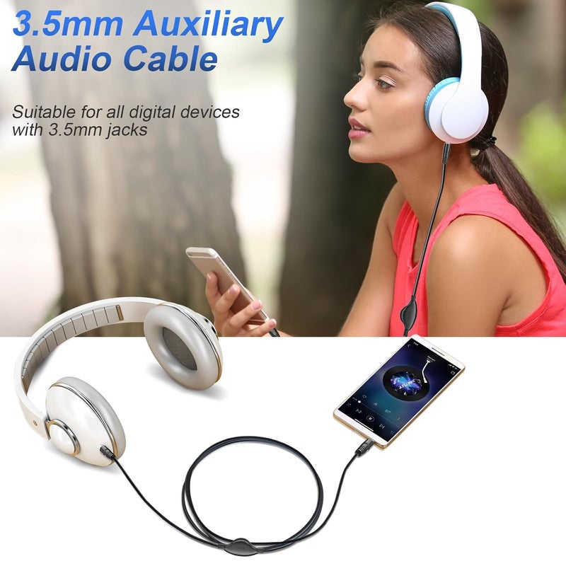 PChero 3.5mm Aux Cable with Volume Control, 4ft/1.2M TRS Auxiliary Audio Cable Male to Male Cord for Headphone Smartphone Car Home Stereos Speaker - Image 2