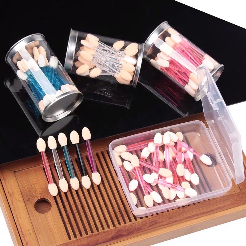 6.5Cm Boxed Double-Ended Sponge Eye Shadow Stick Disposable Latex Eye Shadow Brush Manicure Blending Brush Stick Makeup Tool - Image 2