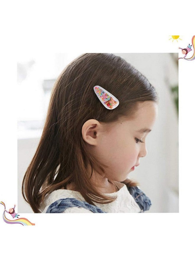 ANNACREATIONS ANNA CREATIONS Plastic Metal Sequins Transparent Hair Clips for Girls Glitter Snap Hair Clips Toddler Hairclips Fruit Cartoon Animal Hairclip Hair Accessories Multicolor (Pack of 10) (Style 2) - Image 5