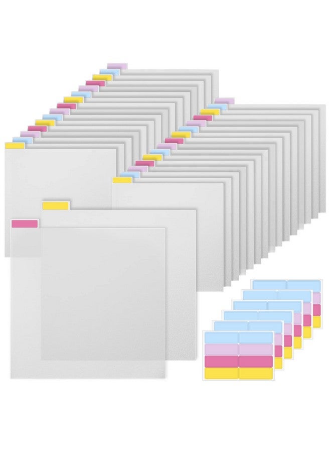 Caydo 32 Pieces Scrapbook Tabbed Dividers Plastic Scrapbook Paper Dividers With 48 Pieces Sticky Index Tabs For Dividing 12 X 12 Inch Scrapbook Paper, Cardstock - Image 1