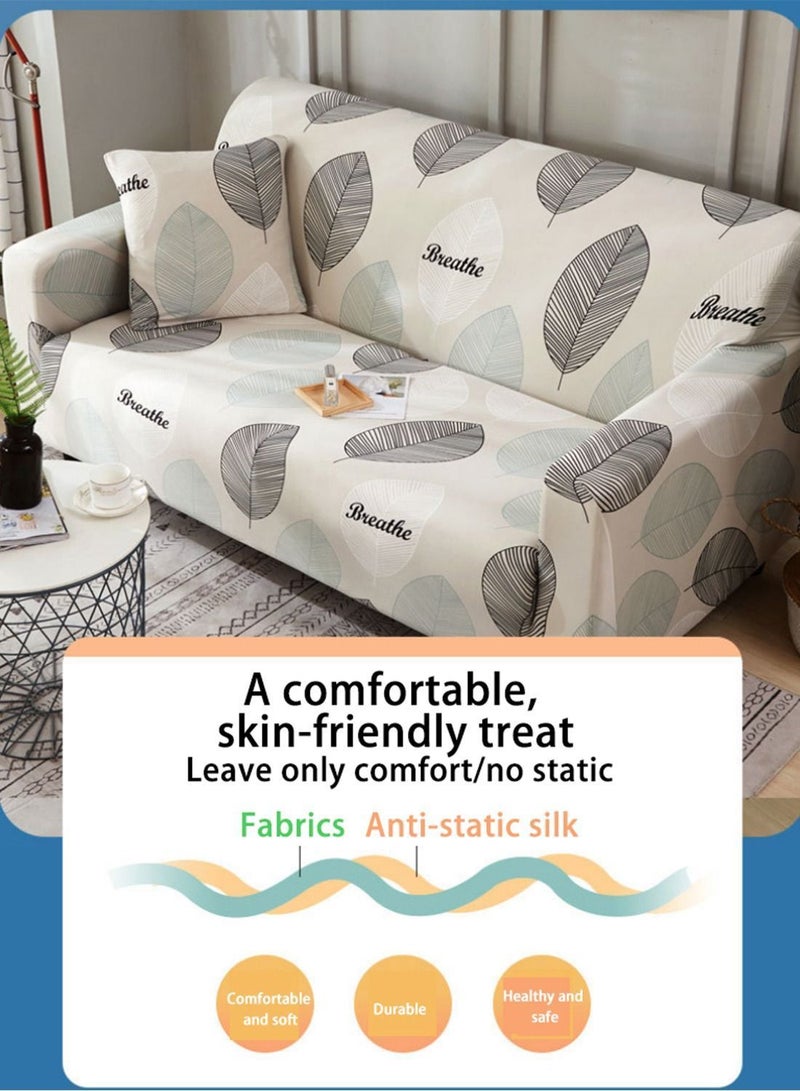 Y&D Fashion Stretch Sofa Slipcover, Elastic Fabric Printed 4 Seater Covers (235-300cm) - Image 5