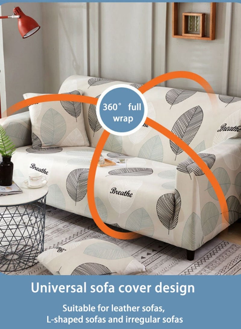 Y&D Fashion Stretch Sofa Slipcover, Elastic Fabric Printed 4 Seater Covers (235-300cm) - Image 2