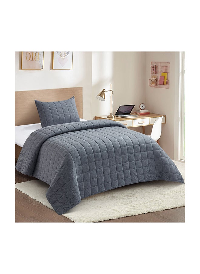 Home Box Knitnook Cotton Jersey 2-Piece Twin Summer Quilt Comforter Set 220 x 150 cm  - Image 1
