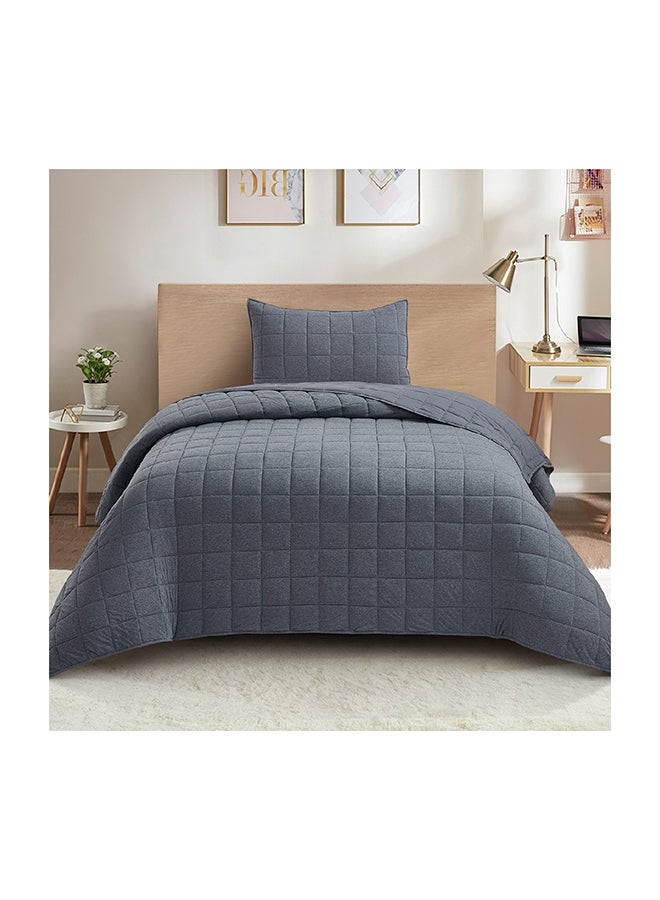 Home Box Knitnook Cotton Jersey 2-Piece Twin Summer Quilt Comforter Set 220 x 150 cm  - Image 2