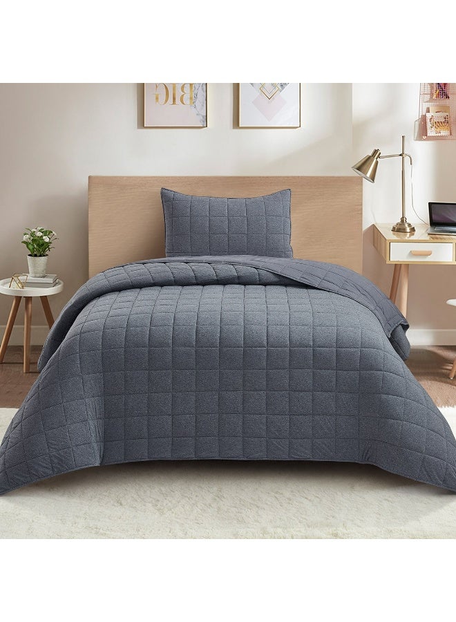 Home Box Knitnook Cotton Jersey 2-Piece Twin Summer Quilt Comforter Set 220 x 150 cm  - Image 3
