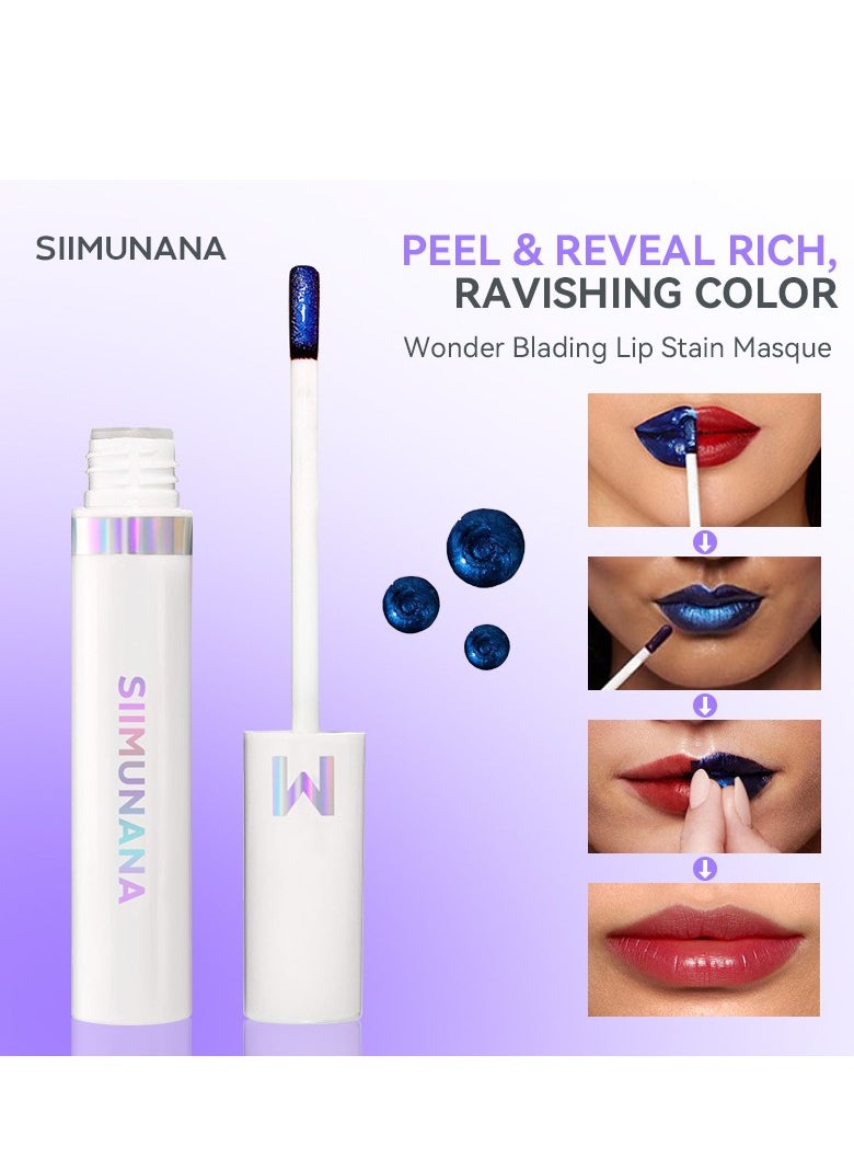 siimunana - Wonder Blading Lip Stain Peel Off Masque - Long Lasting, Waterproof and Transfer Proof Nude Lip Tint, Matte Finish Peel Off Lip Stain (Lovely Masque) - Image 1